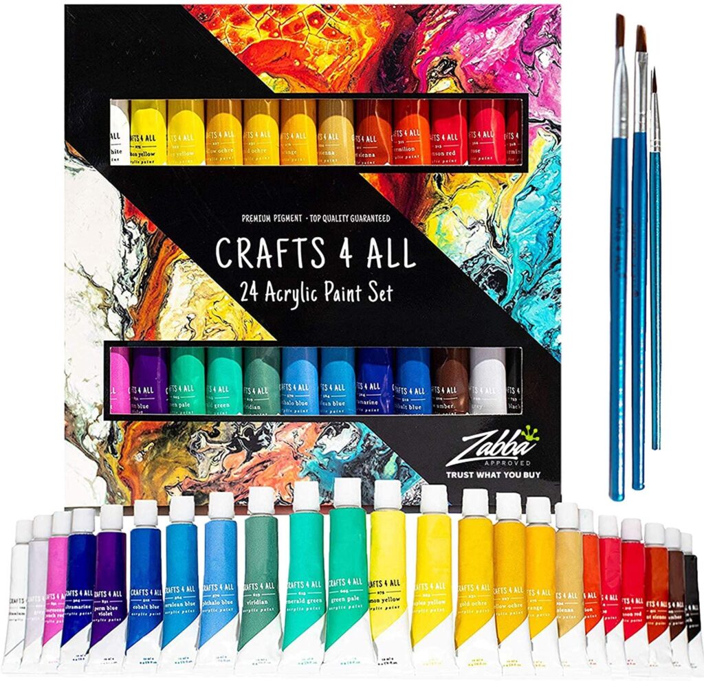 Acrylic Paint Set 24 Colors by Crafts