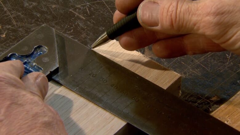 How to Construct a Through Rebate Joint - first use pencil to draw on wood